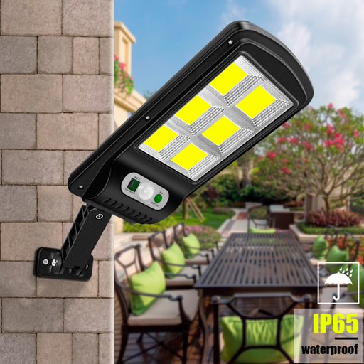 Farola Solar con 120 Luces LED y Mando - Iluminación Exterior LED Sostenible y Potente -Bronmart