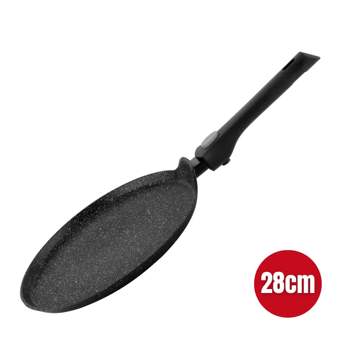 Herzog HR-3615: 28 cm Marmor-Crêpe-Pfanne mit abnehmbarem Griff