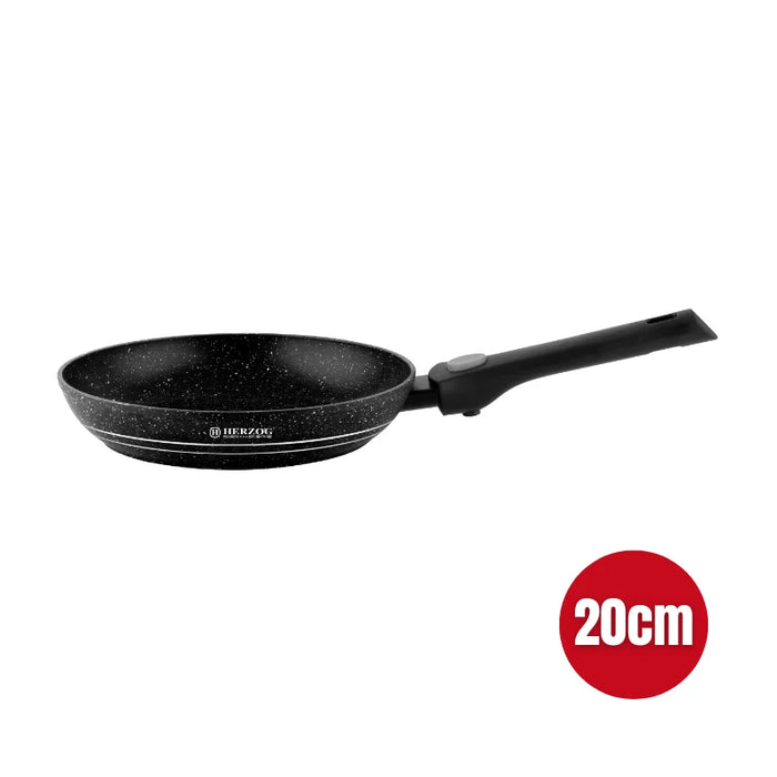Herzog HR-3620: 20 cm große marmorbeschichtete Bratpfanne mit abnehmbarem Griff