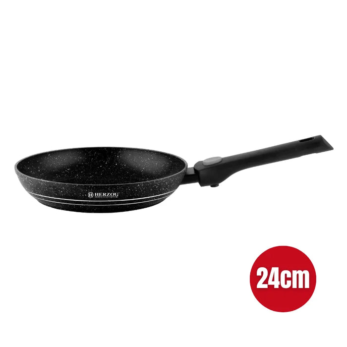 Herzog HR-3624: 24 cm große marmorbeschichtete Bratpfanne mit abnehmbarem Griff