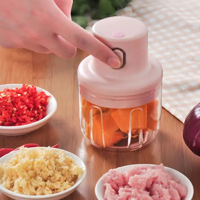 Picadora de alimentos inalámbrica portátil de 100 ml con cuchilla de acero inoxidable | BronKitchen© - Bronmart