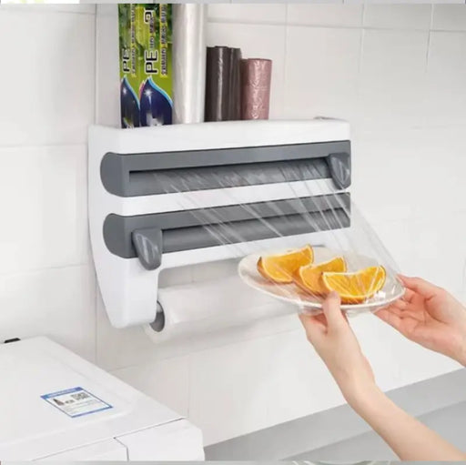 Soporte de rollo de cocina montado en la pared, film transparente y papel de aluminio | BronKitchen© - Bronmart