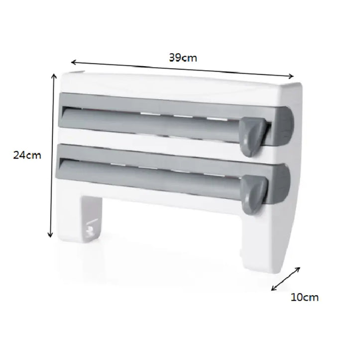 Soporte de rollo de cocina montado en la pared, film transparente y papel de aluminio | BronKitchen© - Bronmart
