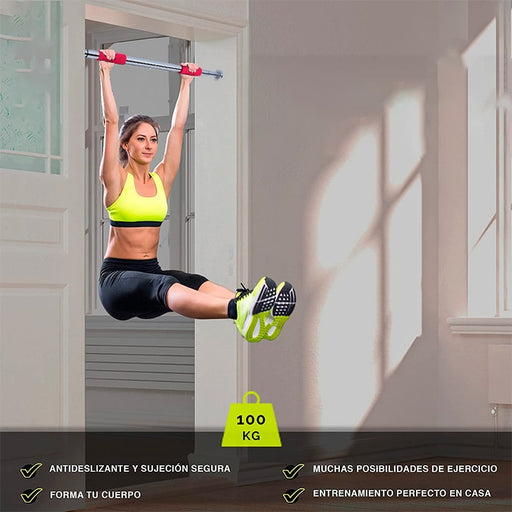 Barra de dominadas de puerta ajustable 62 a 100 cm hasta 100 kg | BronFit©