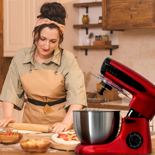 Productos Batidora amasadora de pie con cabezal inclinable multifunción 4 en 1 Rojo | BronKitchen©