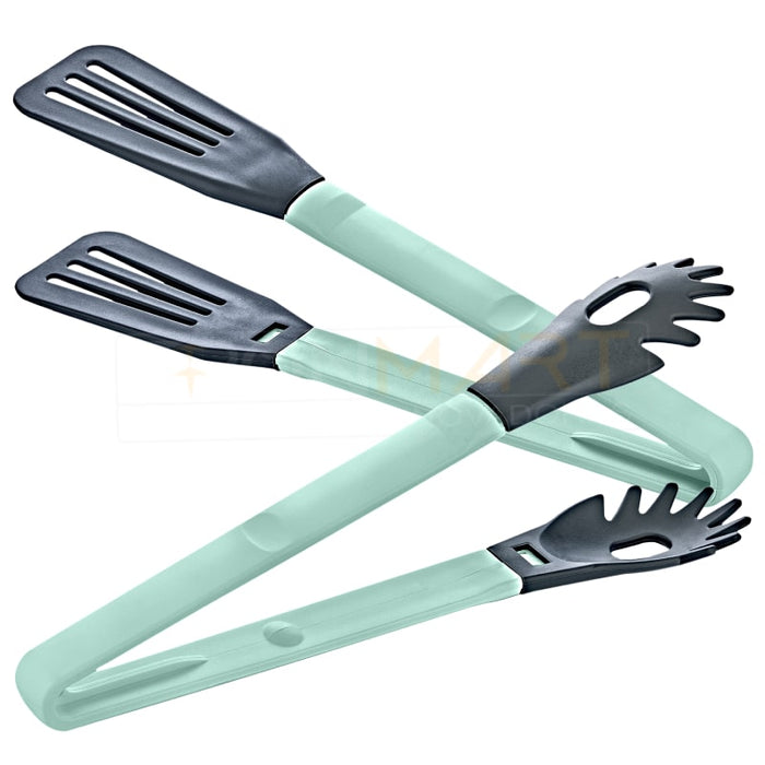 Pinzas de cocina de bronmart,extra anchas, cocina, barbacoa. Cabeza de espátula de nailon fácil de girar para cacerola, barbacoa, carne, ensalada, parrilla. Acero inoxidable con agarre de silicona. Pinzas antiadherentes, aptas para lavavajillas