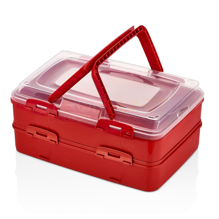 Caja ,dobe,de transporte ,para pasteles _ BronKitchen©,Recipiente para fiestas con 2 niveles e inserto de elevación - Caja de transporte para pasteles para alimentos - Recipiente para pasteles con asas,porta tartas, porta tartas, porta tartas, porta tartas cristal, porta tartas carton, porta tarjetas de tela, porta tartas el corte ingles, porta tartas rectangular, caja porta tartas, como hacer un porta tartas de tela, portail ac tartas,
