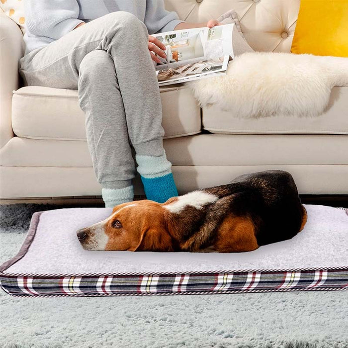 Cama,para,perros,y,gatos,Cooper,Pequeña,60cm,x,40cm,x,11cm,BronPets©,Cama,Perro,pequeña,Ortopedica,Colchoneta,Perro,con,Espuma,Viscoelastica,Colchon,Perro,Lavable,Dog,Bed,con,Revestimiento,Impermeable, Cojin,Perro,con,Funda,Desenfundable, Gris,60cm, x, 40cm, x, 11cm