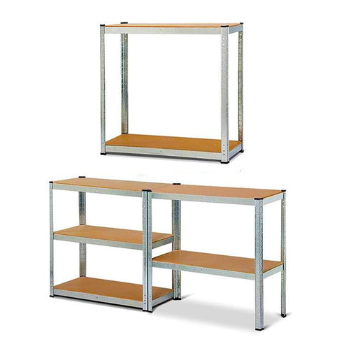 Estantería-metálica-kit-Marrón-y-Plata-180x90x40cm, carga-max. 175kg-por-balda-BronTools©,HG-8027-Clayette-de-Stockage-Galvanisee-HG-8027-2-bronmart.com