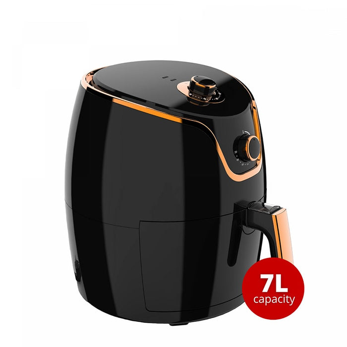 Freidora de aire sin aceite, AirFryer extra grande 7L de 1700 W con perilla mecánica | BronKitchen©,freidora de aire,freidora,electrodomésticos,comida sana,comida saludable