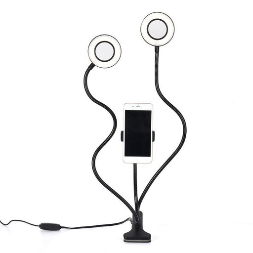 Grundig ED-95927: soporte para teléfono con clip y luz de anillo doble 2 en 1 - Bronmart