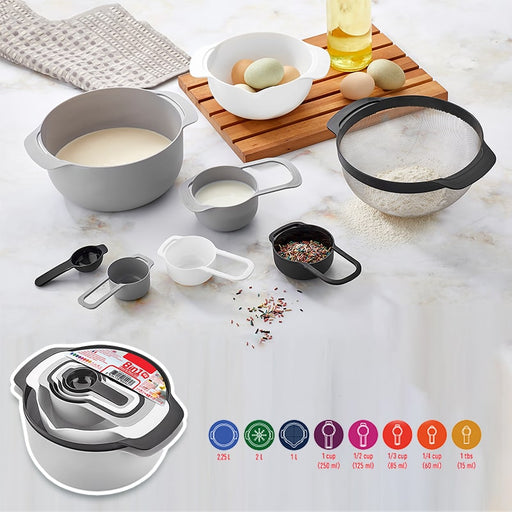 Juego-de-cuencos-y-tazas-medidoras-8-en-1-BronKitchen©,Coladores-Cocina-Bol-para-Mezclar,Juego-de-Cuencos,Cuencos-Mezcladores-de-Boles, Exprimidor-de-Cítricos, Cuencos-Nido-de-Plástico-sin-BPA,para-Frutas-y-arena-y-pasteleria,bronmart,es,it,fr,nl,be,co.uk