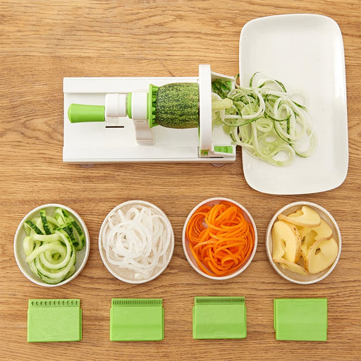 Juego de espiralizador de verduras BronKitchen©, Cortador de Pasta Veggie plegable,  cortador de Pasta de verduras con cuchilla giratoria,  cortador espiral patatas,  fideos,  utensilios de cocina, bronmart españa