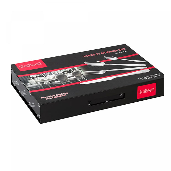 Juego de cubiertos de 24 piezas con caja  - Flor | BronKitchen©