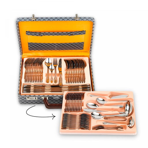 Juego de cubiertos elegantes con maleta 72 piezas - Arco | BronKitchen©