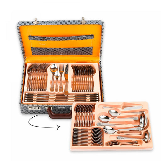 Juego de cubiertos elegantes con maleta 72 piezas - Vintage | BronKitchen©