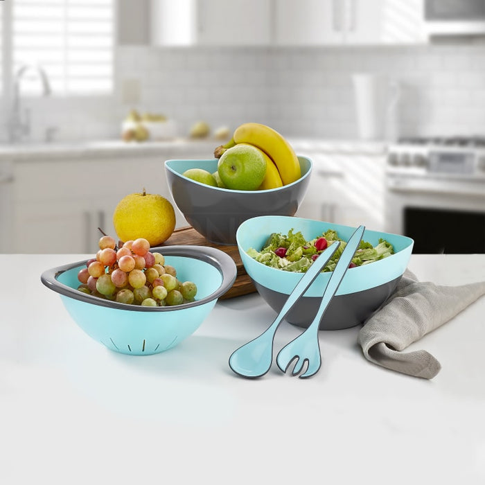 Juego de cuencos mezcladores boles _ BronKitchen© ,Coladores CocinaBol para Mezclar, Juego de Cuencos, Cuencos Mezcladores de Boles, Exprimidor de Cítricos, Cuencos Nido de Plástico sin BPA, para Frutas y