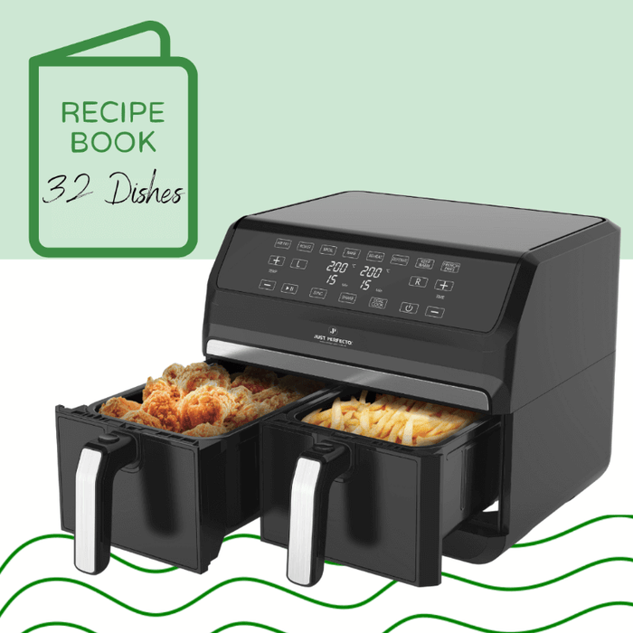 Freidora Sin Aceite Doble 8 L y 1700 W Dual Airfryer XXL 8 en1 | BronKitchen©