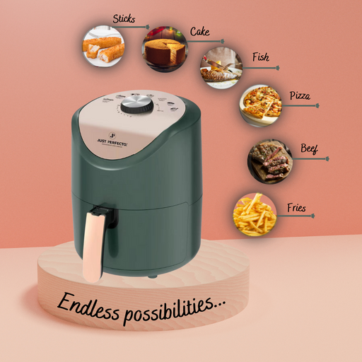 Airefryer Caliente 1200W Con Control Dial - 3.5L, Verde | BronKitchen©