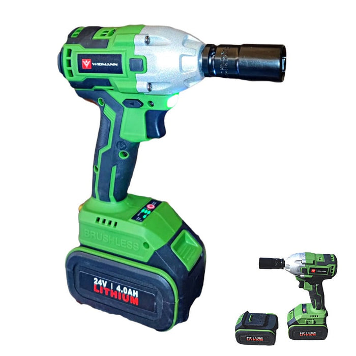 Llave de impacto 24v, 4 Ah con 2 baterías | BronTools©