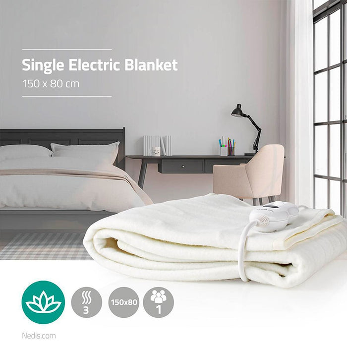 Manta eléctrica, manta térmica eléctrica de 150x80cm - Blanco | BronNedis©,mantas eléctricas, almohadilla electrica, manta electrica bronmart, manta eléctrica calidad, manta termica electrica,