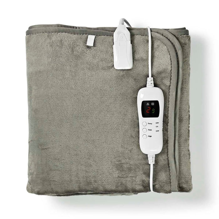 Manta eléctrica, manta térmica eléctrica de 150 x 80cm - Blanco Gris | BronNedis©