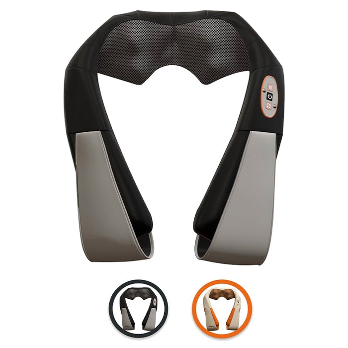 Masajeador-de-Cuello-Hombros-y-Espalda-BronHealth© ,Masajeador-de-Cuello-y-Hombros-Básico-Shiatsu,Masajeador-Cervical-con-3D -Rotación-y-Función-de-Calor-para-Relajación-de-Fatiga-en-Casa, Oficina-o-Coche-2-Años-Garantía,bronmart,es,fr,it,nl,be,de,pt,co.uk,Masajeador para hombros, espalda, cuello Shiatsu, con función de calor, masajeador cervical, cojín de masaje eléctrico, 16 cabezales de masaje, regalo para mujeres, hombres, oficina,coche y hogar
