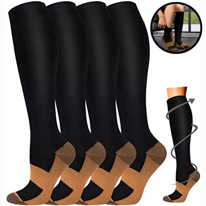 Medias,altas,con,fibra,de,cobre,Light,Legs,Talla,L,Calcetines,de,compresión,de,cobre,unisex,para,mejorar,la,circulación, para,correr, senderismo, ciclismo,15-20,mmHg