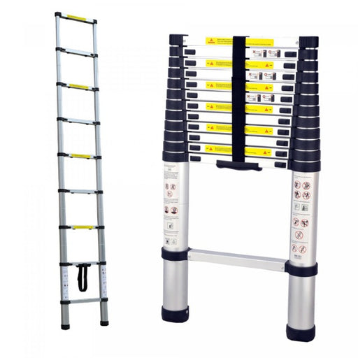 Escalera telescópica retráctil de aluminio - 3.8M Robusta y Versátil, Cumple Norma EN131 | BronTools©