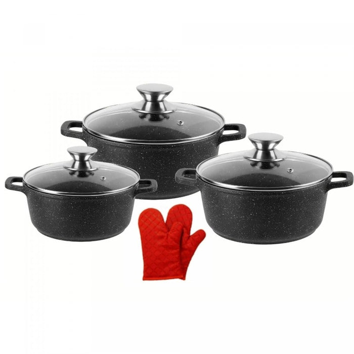 Ollas de inducción de aluminio fundido de 6 piezas con soporte para ollas | BronKitchen©
