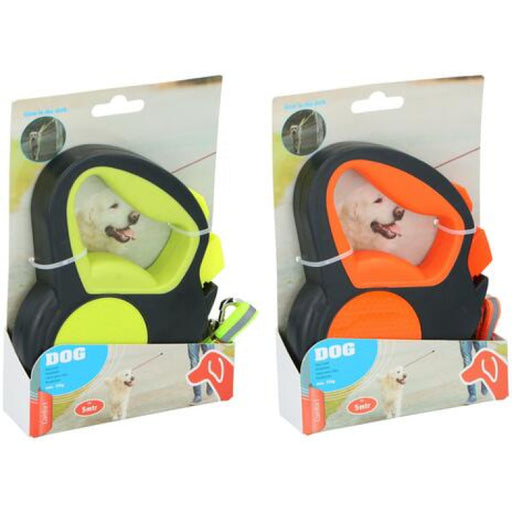 Tratamiento para mascotas ED-41678: Correa retráctil para perros que brilla en la oscuridad - 5M Amarillo - Bronmart
