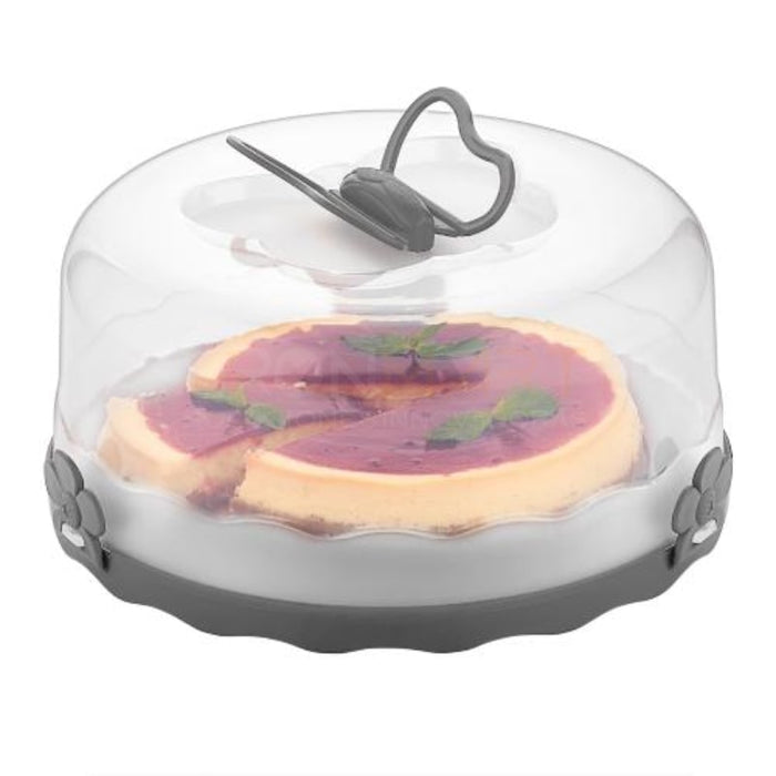 Porta tartas redondo, recipiente para tartas con tapa Negro/Gris | BronKitchen©