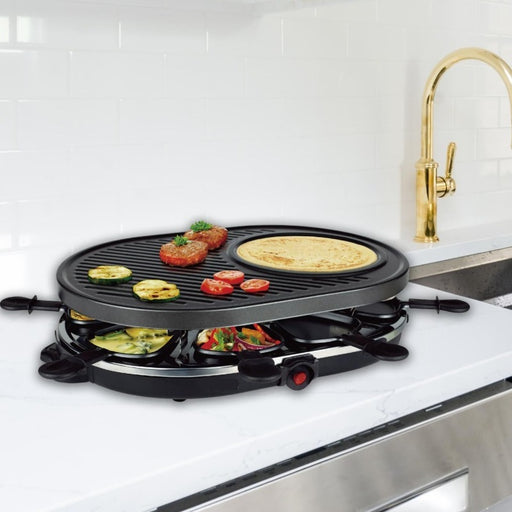 Parrilla Eléctrica 2 en 1 con Raclette de 8 Piezas,parrilla eléctrica, parrilla, barbacoa, planchas, la parrilla, parrillada, plancha a vapor, plancha de vapor, asado argentino, plancha vertical,