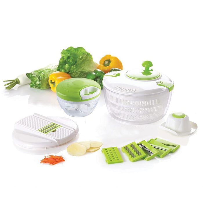 Spinner-multifunción-con-picadora-BronKitchen©,Cortador-de-verduras-multifuncional, trituradora, rallador, suministros-de-cocina, artefacto, triturado-y-en-rodajas, triturado-de-papa-doméstico, triturado, triturado,bronmart-españa