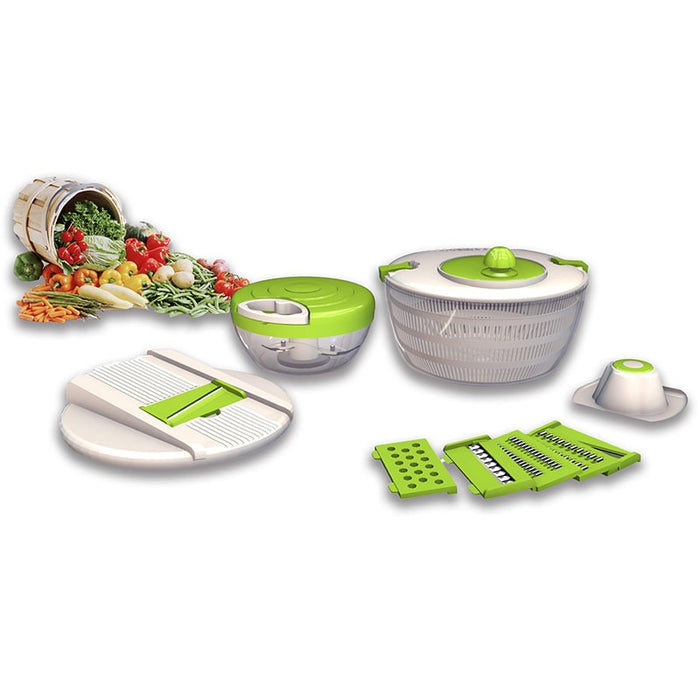 Centrifugadora para Ensalada Rallador y Rebanadora Multifuncional 7 en 1, rituradora , triturado y en rodajas  triturado de papa doméstico  triturado  suministros de cocina  Spinner multifunción con picadora BronKitchen©  rallador  Cortador de verduras multifuncional  , Cortador de Pasta Veggie plegable,  cortador de Pasta de verduras con cuchilla giratoria,  cortador espiral patatas,  fideos,  utensilios de cocina, bronmart españa