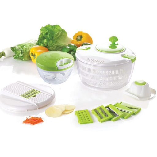 Centrifugadora para Ensalada Rallador y Rebanadora Multifuncional 7 en 1, rituradora , triturado y en rodajas  triturado de papa doméstico  triturado  suministros de cocina  Spinner multifunción con picadora BronKitchen©  rallador  Cortador de verduras multifuncional  , Cortador de Pasta Veggie plegable,  cortador de Pasta de verduras con cuchilla giratoria,  cortador espiral patatas,  fideos,  utensilios de cocina, bronmart españa