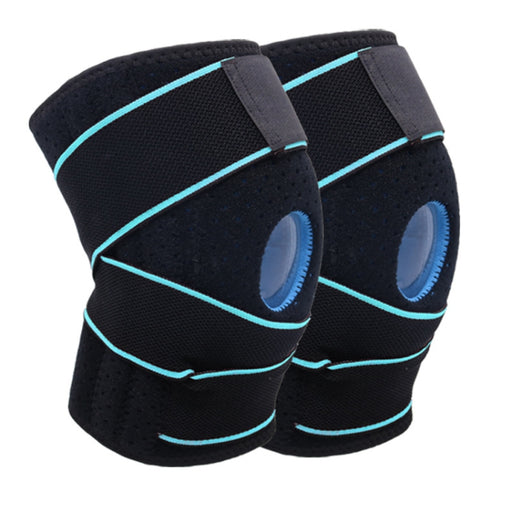 Rodilleras de Silicona de Compresión Deportiva - Alivio de Impactos para Correr, Deportes y Ciclismo (Negro/Azul) - Bronmart