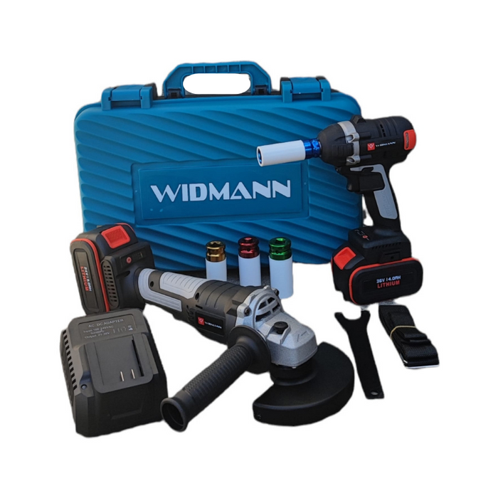 Pack doble amoladora angular sin escobillas 24v y llave de impacto 36v | BronTools©