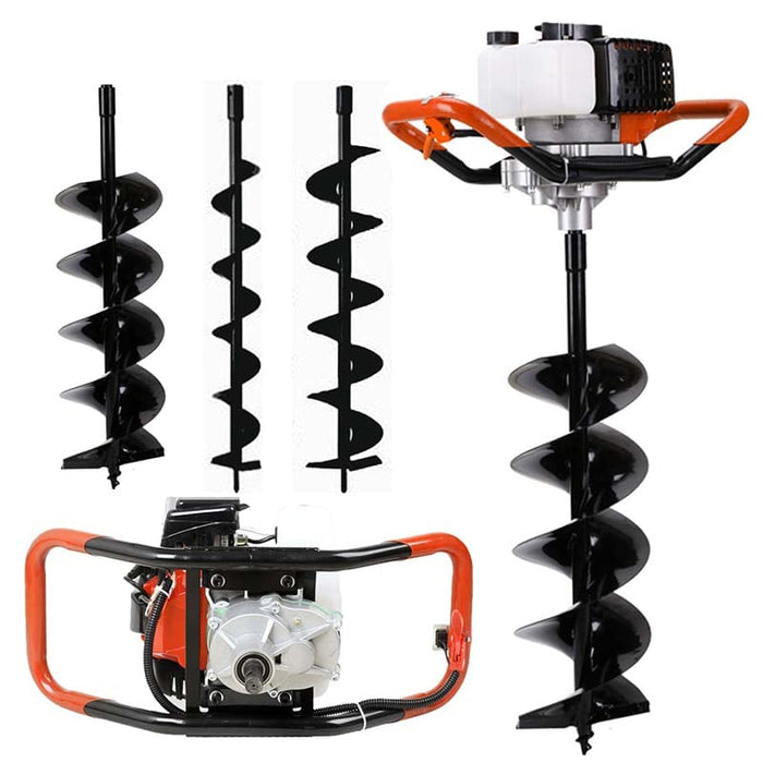 Ahoyadora motor de gasolina de 2 tiempos de 63cc + 3 Brocas de 10cm, 15cm y 20cm | BronTools©,ahoyadora, ahoyadora tierra taladro, ahoyadora manual de tierra, ahoyadora sthil, ahoyadora de gasolina, ahoyador manual,