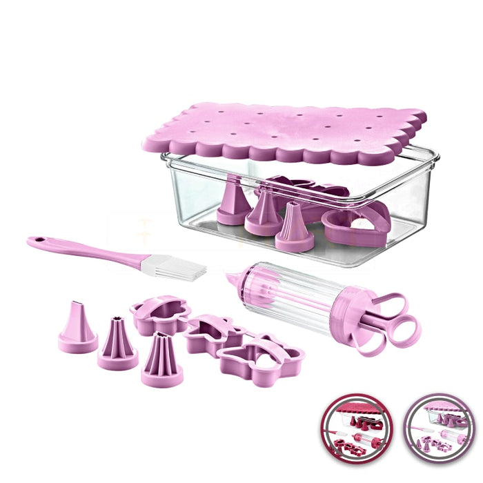 Pistola repostería con accesorios completos y una caja de almacenamiento Púrpura | BronKitchen©