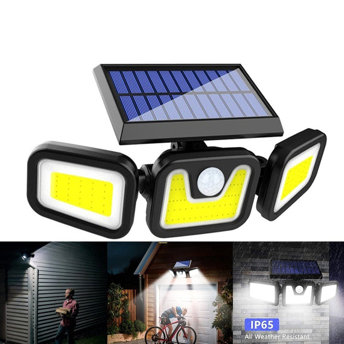 Lámpara de pared solar LED de panel dividido con Sensor de movimiento | BronSolar©