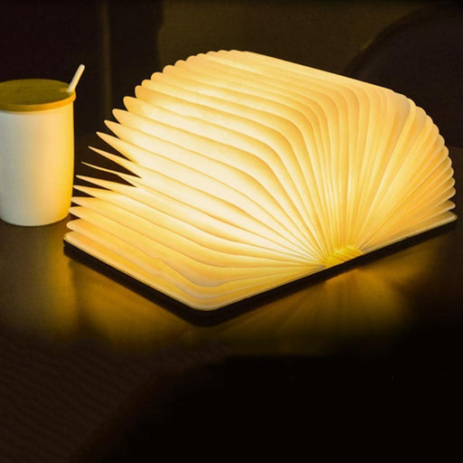 Lámpara LED portátil de 5V en 3 colores para decoración del hogar Luz LED creativa 3D de madera, recargable vía USB, magnética, plegable, para mesa de escritorio