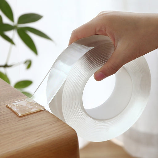 Cinta Nano Traceless de 1/2/3/5 M, cinta de doble cara transparente sin rastro, adhesivo impermeable reutilizable, cinta adhesiva limpiable para el hogar