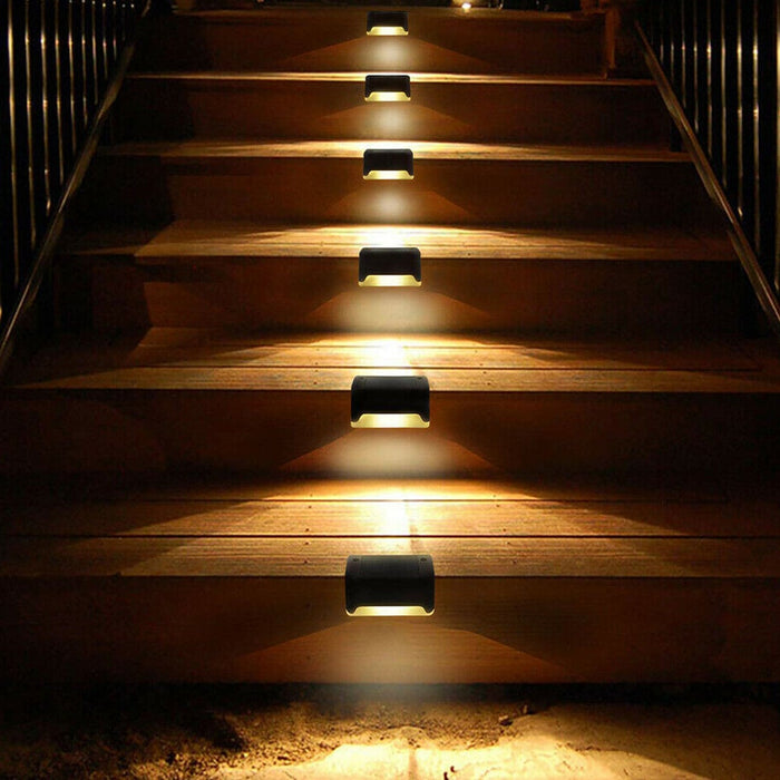 Luces solares de 4/8/12 Uds., Luces solares para pasos al aire libre, lámpara de valla de escalera Solar Led resistente al agua, decoración para patio, escaleras, jardín, patio