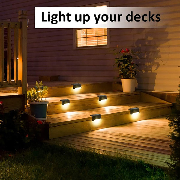 Luces solares de 4/8/12 Uds., Luces solares para pasos al aire libre, lámpara de valla de escalera Solar Led resistente al agua, decoración para patio, escaleras, jardín, patio
