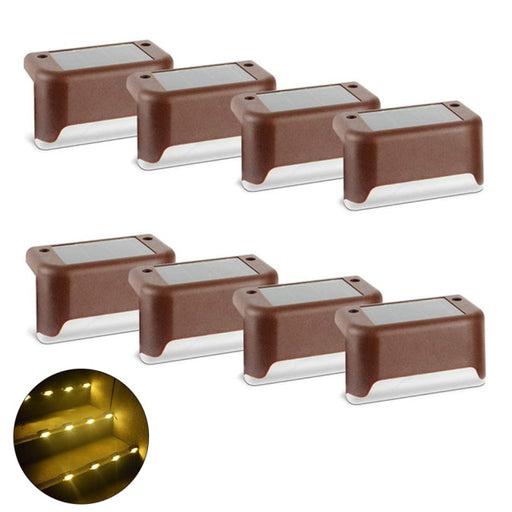 Luces solares de 4/8/12 Uds., Luces solares para pasos al aire libre, lámpara de valla de escalera Solar Led resistente al agua, decoración para patio, escaleras, jardín, patio