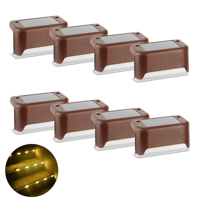 Luces solares de 4/8/12 Uds., Luces solares para pasos al aire libre, lámpara de valla de escalera Solar Led resistente al agua, decoración para patio, escaleras, jardín, patio