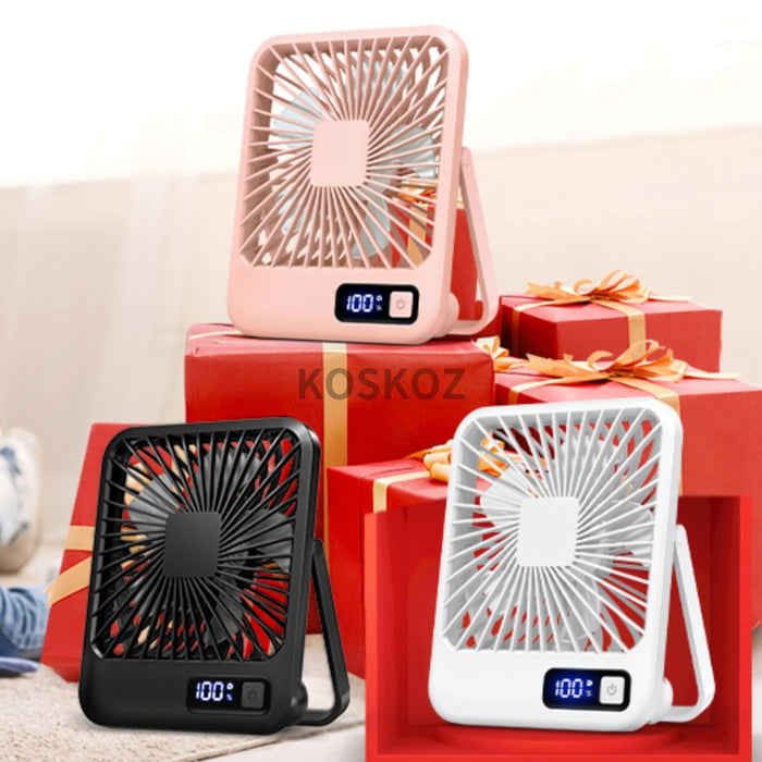 Wiederaufladbarer USB-Schreibtischventilator | 5 Geschwindigkeiten 180° faltbar geräuscharm