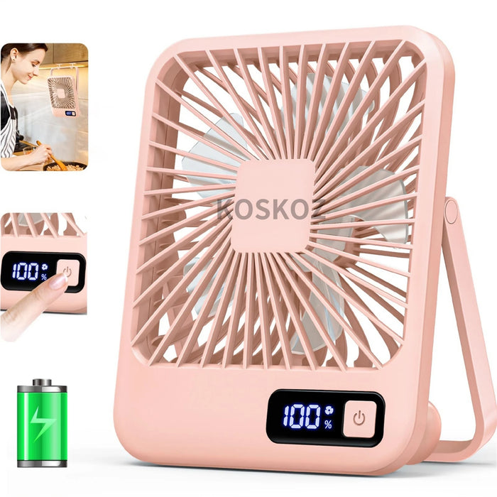 Wiederaufladbarer USB-Schreibtischventilator | 5 Geschwindigkeiten 180° faltbar geräuscharm