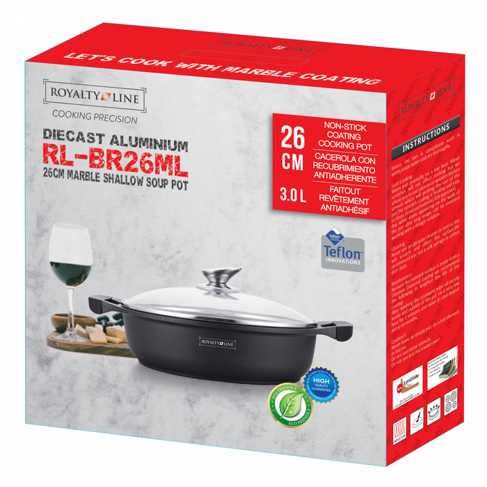 Royalty Line RL-BR26M: 26 cm Marmor-Suppentopf